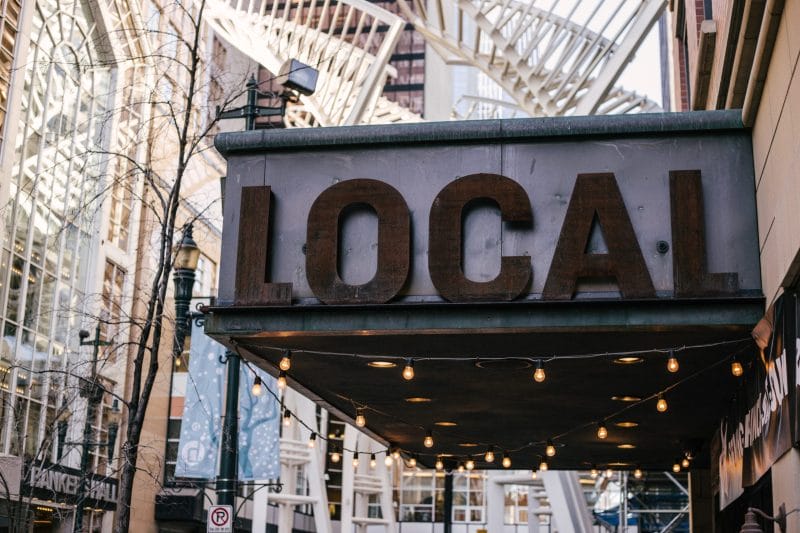 shop sign saying "local"