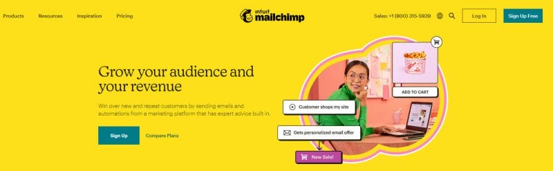 Mailchimp homepage