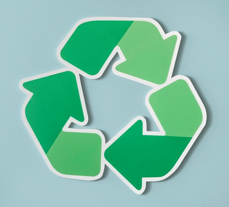 reduce reuse recycle symbol in green