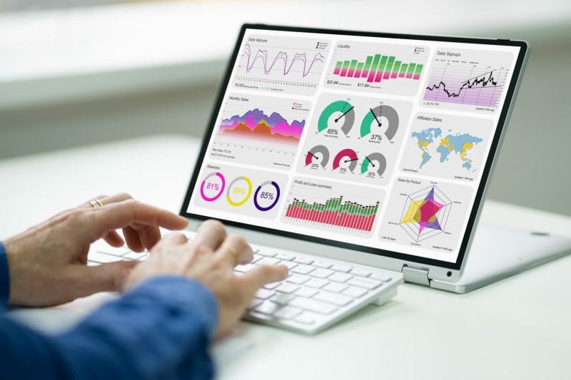 analytics dashboard on computer