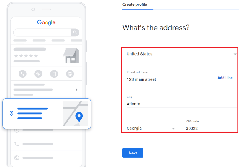 adding an address on gmb for a law firm