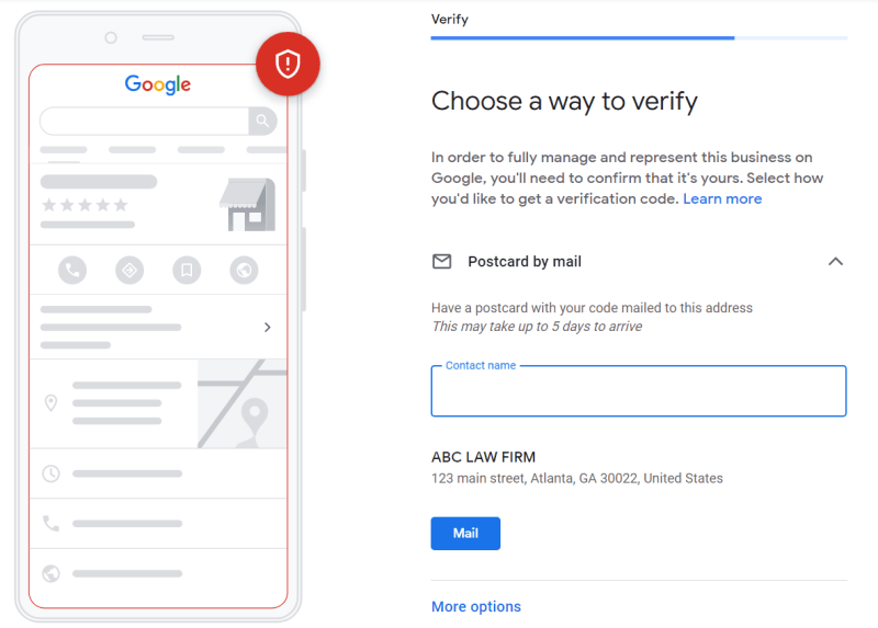 Google My Business for Lawyers: The Ultimate 2022 Guide 16 verifying business listing on gmb for a law firm